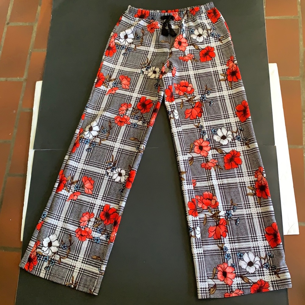 Plaid Flower Pants